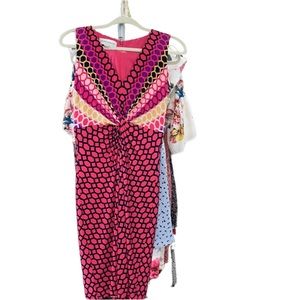 Donna‎ Morgan colorful dress size 4 colorful office casual business stretch